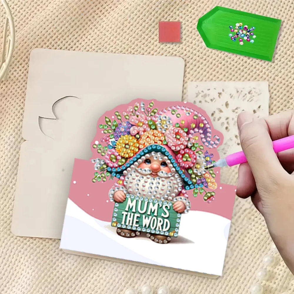6-piece diamond painting birthday card set, beautiful pattern diamond art DIY handmade kit, foldable pop-up, exquisite party mes - Image 3