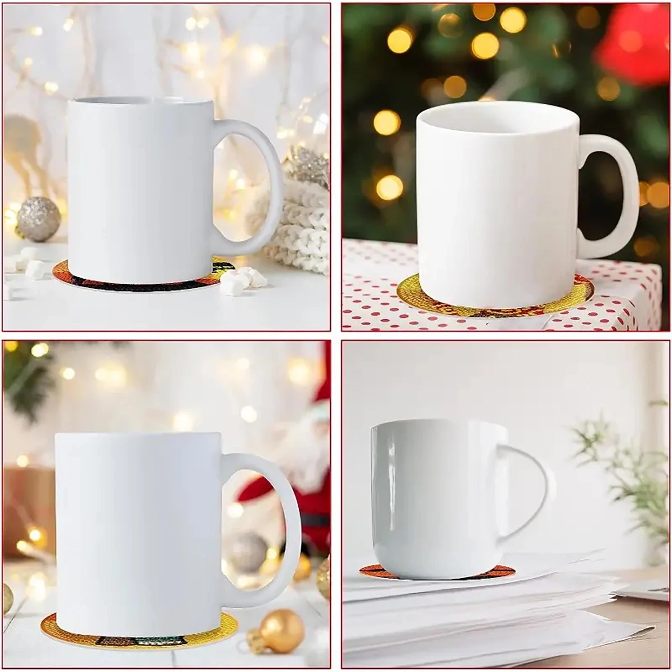 8 pieces/set of duck patterned diamond painted coaster set, sparkling rhinestone heat-resistant beverage mat with holder DIY coa - Image 4