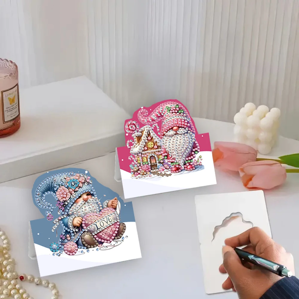 6-piece diamond painting birthday card set, beautiful pattern diamond art DIY handmade kit, foldable pop-up, exquisite party mes - Image 5