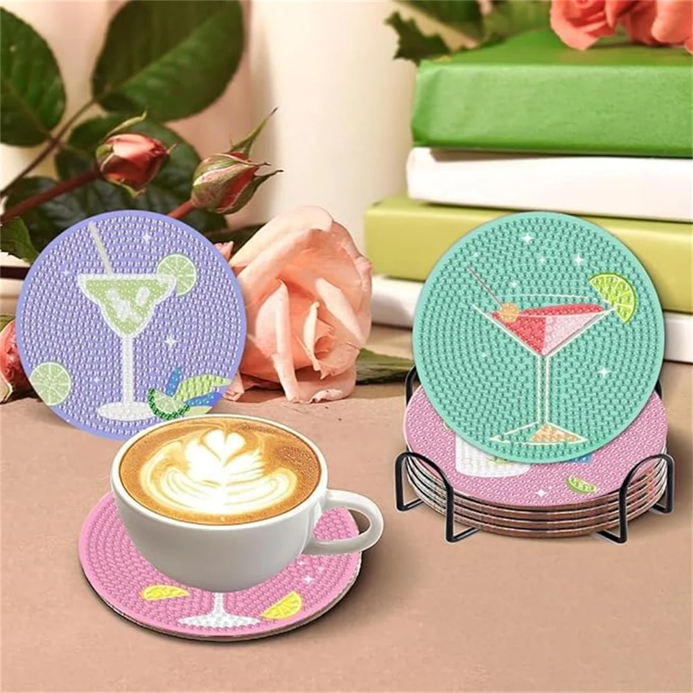 8 pieces of diamond art painting coasters with brackets, DIY ocean series diamond art coasters, suitable for adults and beginner - Image 3